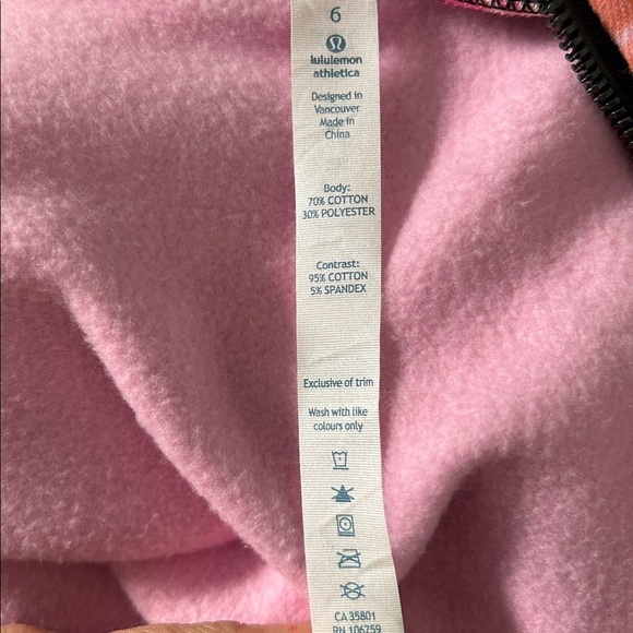 Lululemon Secret Garden Vintage Pink Floral Scuba Zip Hoodie Jacket Size 6 - Picture 2 of 14